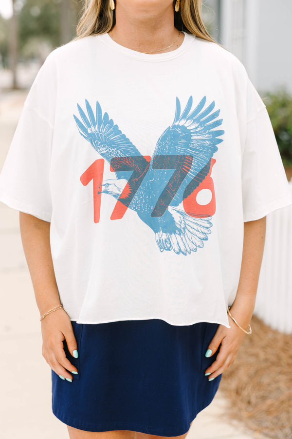 1776 Eagle Vintage Wash Tee, White