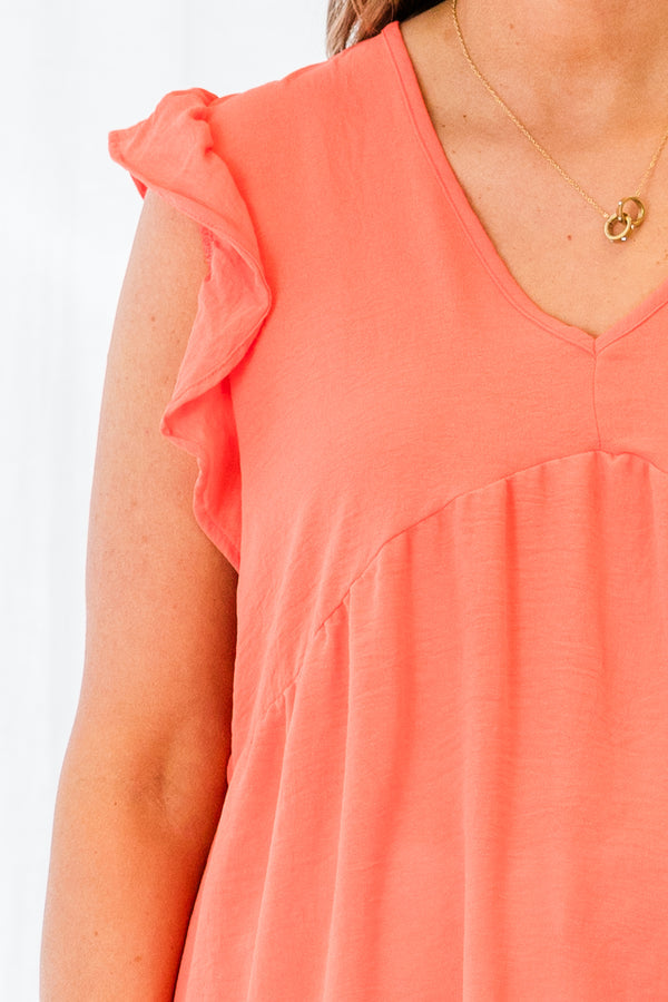 A Fire Within Babydoll Top, Coral
