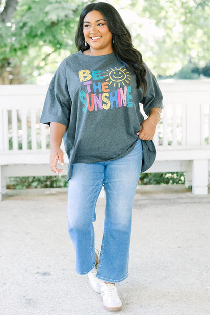 Be the Light Boyfriend Tee, Charcoal