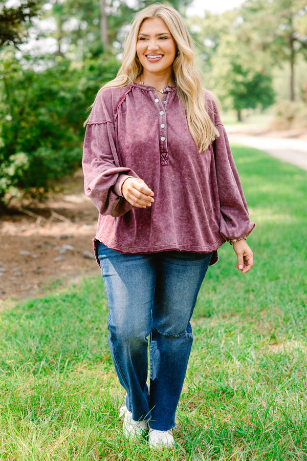 Crimson Sunset Pullover, Maroon
