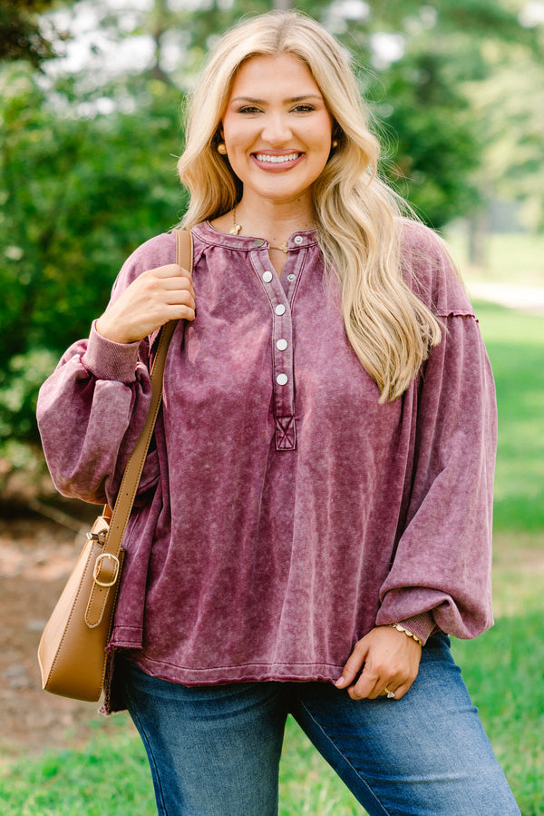 Crimson Sunset Pullover, Maroon