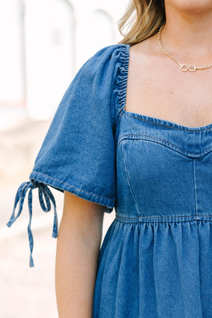 Denim Love Dress, Blue