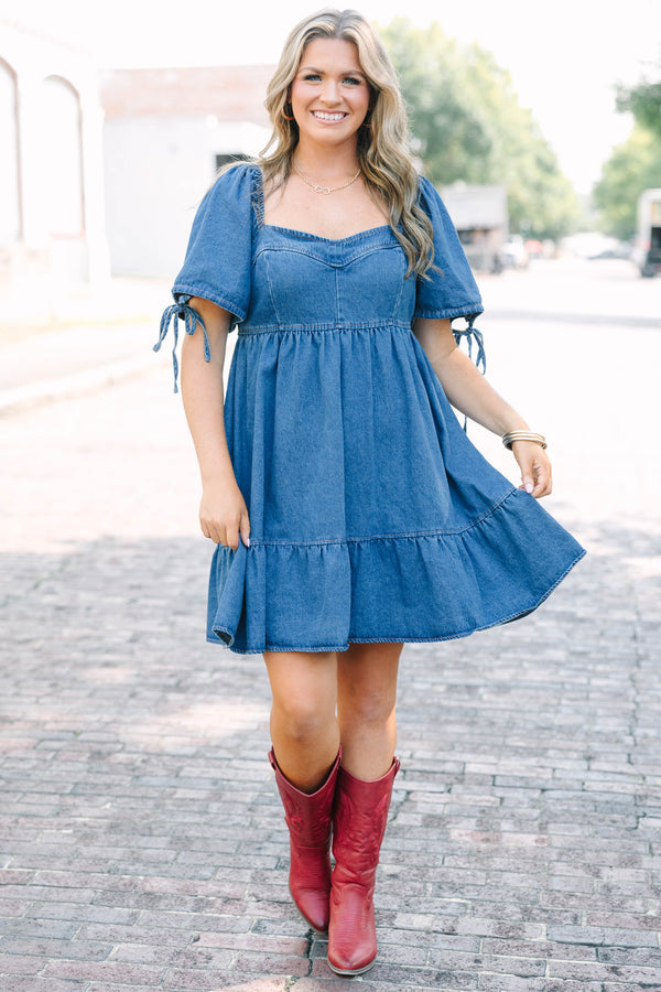 Denim Love Dress, Blue