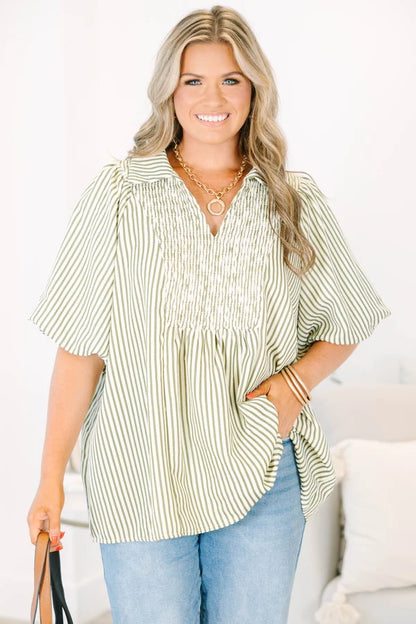 Do It All Top, Olive Stripe