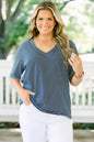 Effortless Staple Top, Navy Stripe