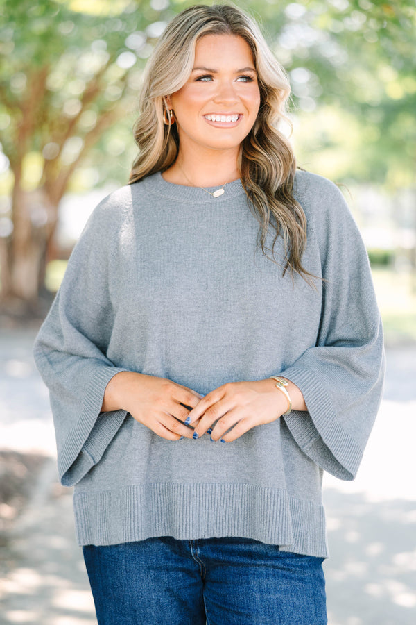 Feeling Grateful Sweater, Gray