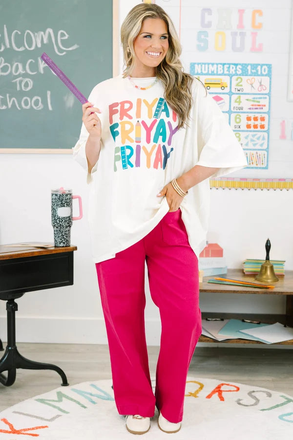 Friyay Boyfriend Tee, Ivory