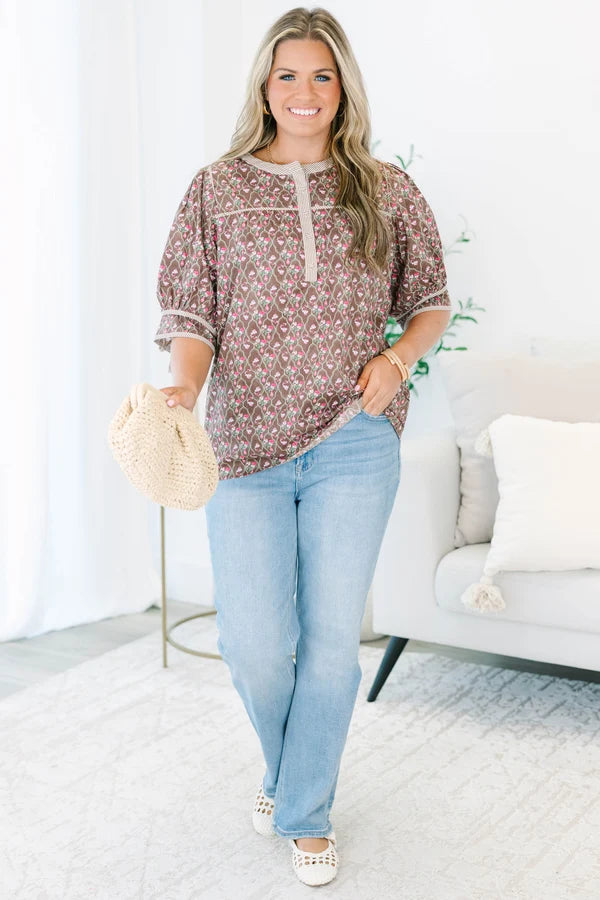 In Every Way Top, Brown