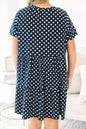 Long Distance Dress, Navy Polka Dot