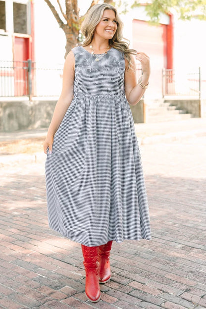 Made For Memories Dress, Black Gingham
