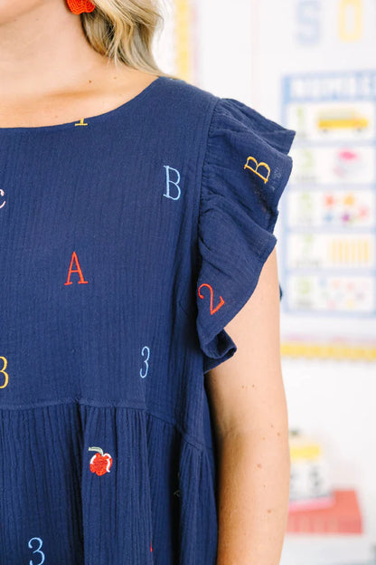 Perfect Attendance Dress, Navy