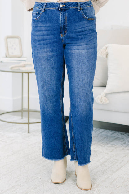 Stay Calm Jeans, Dark Wash