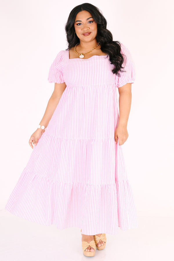 A Breeze In The Ocean Dress, Pink Stripe